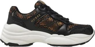 Guess Zwart Bruin Sneakers Samnie Flfsam - Dames - Sneakers - Zwart - 37 EU - Schoenen