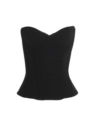 Balenciaga Black Solid Strapless Top