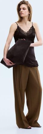 H&M Creased Pants in Dark Khaki Green at Nordstrom, Size Xx-Large