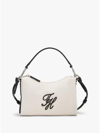 Tommy Hilfiger Womens Water-Repellent Script Monogram Mini Bag - Beige