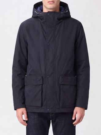 Herno Short Parka in Cotton Blend with Hood and Patch Pockets