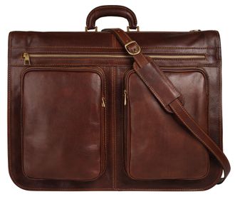 Pik&eacute; Reisetasche PIK&Eacute;, Damen, Gr. B/H/T: 56cm x 47cm x 14cm onesize, braun, Leder, gl&auml;nzend, Taschen Reisetasche, echt Leder, Made in Italy