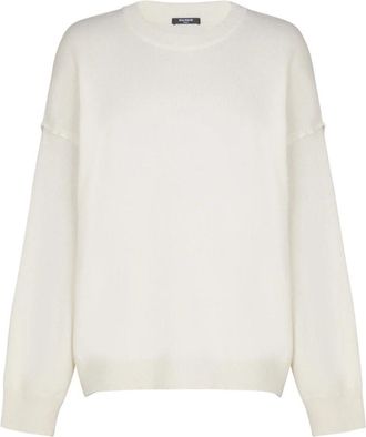 Balmain Eco-cashmere Sweatshirt - Heren - Cashmere truien - Wit - XS - Wol - Truien & Vesten