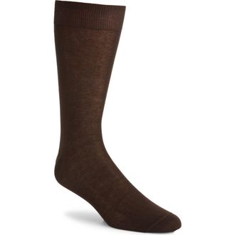 Canali Solid Brown Cotton Dress Socks at Nordstrom Rack, Size Medium