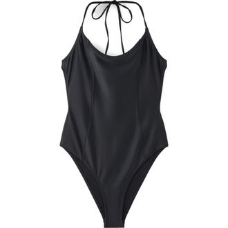 Mango Princess Seam One-Piece Swimsuit in Black at Nordstrom, Size X-Small