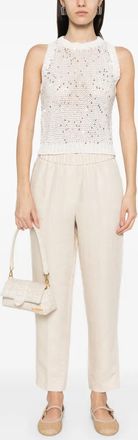PESERICO Womens Interlock-Twill Trousers Ss25 W