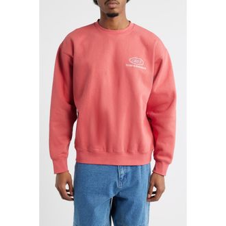 Obey Sound and Resistance Embroidered Sweatshirt in Mineral Red at Nordstrom, Size Xx-Large