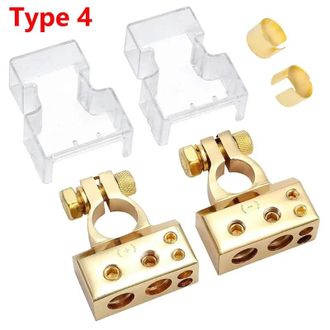 OEM Kit De Conectores Para Terminales De Bater&iacute;a De Autom&oacute;vil (par), 2/4/8/10 Awg, Audio, Positivo Y Negativo, Con Almohadillas Protectoras Transparentes