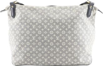 Louis Vuitton Gray Navy Canvas Shoulder Bag Tote Bag (Pre-Owned)