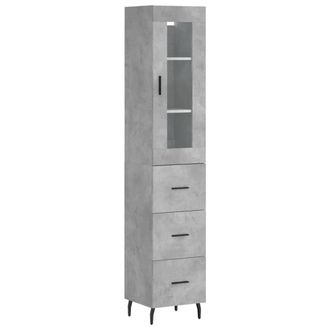 vidaXL Aparador De Madera Contrachapada Gris Hormig&oacute;n 34,5x34x180 Cm Vidaxl