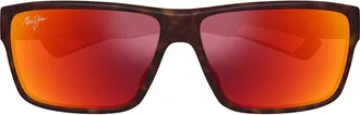 Maui Jim 58mm Hawaii Lava Uila AF 58mm Polarized Square Sunglasses in Brown at Nordstrom