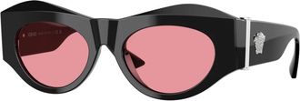 Versace Ve 4477U Zonnebril - Dames - Zonnebrillen - Zwart - 52 MM - Accessoires