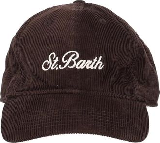 MC2 Saint Barth Cappello da baseball in velluto a coste sottili - Heren - Petten - Bruin - ONE Size - Katoen - Accessoires