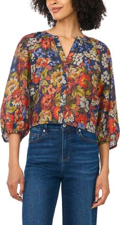 Vince Camuto Raglan Sleeve Shirt in Classic Navy at Nordstrom, Size Xx-Small