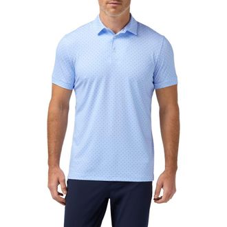 Mizzen+Main Versa Trim Fit Performance Golf Polo in Cloud Blue Stacked Geo at Nordstrom, Size Xx-Large
