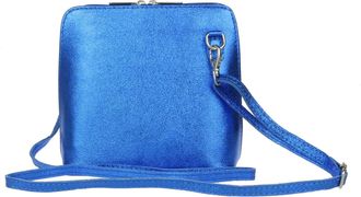 Girly HandBags Womens Metallic Genuine Leather Cross Body Shoulder Bag (Royal Blue)