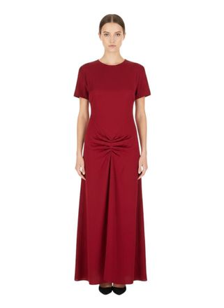 Victoria Beckham Red Crew Neck Maxi Dress