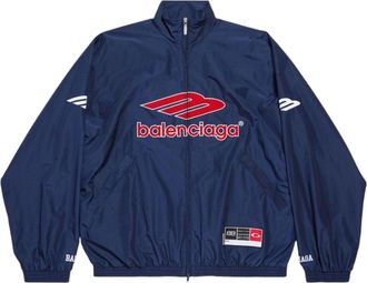 Balenciaga 3B Football Tracksuit Jacket Dark Navy Red 857734TPQ386641