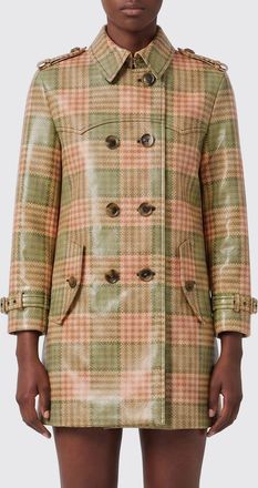 Burberry Trench a doppiopetto in poliestere tartan