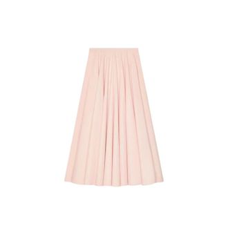 Givenchy Midi Skirts, female, Pink, Size: XS Long Circular Skirt in Poplin