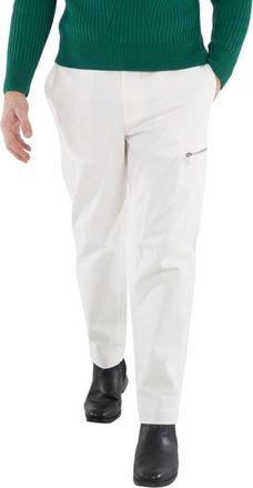 Moncler Cotton Trousers With Logo, Brand Size 46 (Waist Size 30)