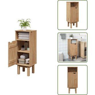 vidaXL The Living Store Mobile da Bagno OTTA 35x30x90 cm in Legno Massello di Pino - Mobile da bagno in pino