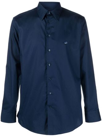 Etro embroidered-logo cotton shirt - Blue