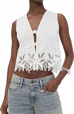 Rails Oregon Top In White Palm Embroidery
