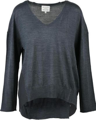 Alessia Santi Truien & Vesten, Dames, Grijs, L, Wol, Maglia Garzata Asimmetrica