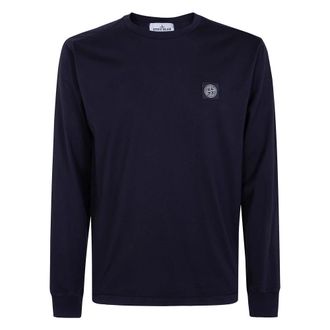 Stone Island Tops, Heren, Zwart, L, Katoen, Long Sleeves Classic T-Shirt
