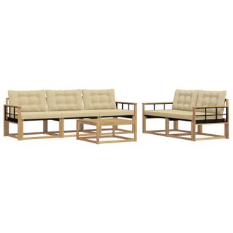 vidaXL Conjunto De Sof&aacute;s De Exterior 6 Pcs Y Beige 79 X 79 X 37 Cm Vidaxl