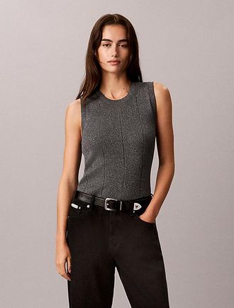 Calvin Klein Camiseta De Tirantes De Mezcla Brillante