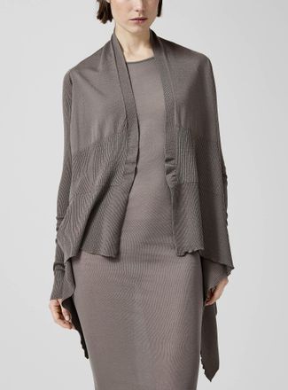 Rick Owens Womens Long pure virgin wool blue cardigan