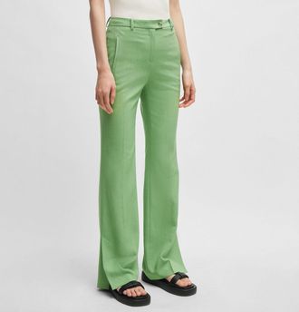 HUGO BOSS Dames Boss Terela Slim-Fit Flared Broek in Groen