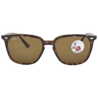 Ray-Ban Polarized Brown Square Unisex Sunglasses RB4362 710/83 55