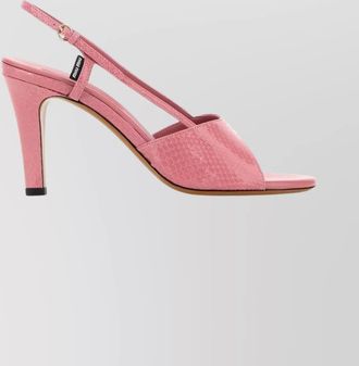 Miu Miu leather peep toe sandals with textured finish