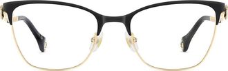 Carolina Herrera 54mm Cat Eye Reading Glasses in Gold Black at Nordstrom