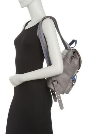 Longchamp Small Leather Flap Backpack in Grey/blue at Nordstrom Rack
