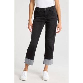 Wit & Wisdom High Waist Cuff Hem Jeans in Washed Black at Nordstrom Rack, Size 18 (Similar To 14W)