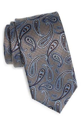 David Donahue Paisley Silk Tie in Chocolate at Nordstrom Rack
