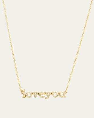 Jennifer Meyer 18k Diamond Love You Necklace