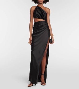 The Sei One Shoulder Cut Out Gown In Black