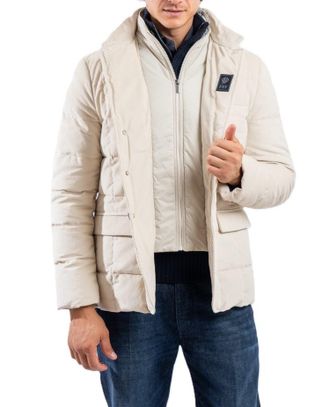 Fay Quilted Stand Collar Flap Pocket Casual Jacket