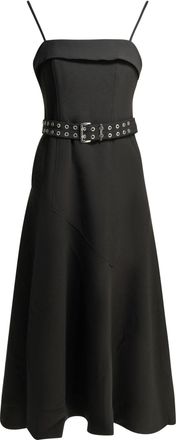 Ganni asymmetrische lange jurk