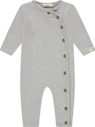 Babyface Long Sleeve Romper in Light Grey Melange at Nordstrom, Size 3M