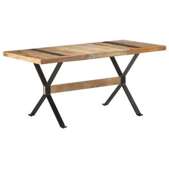 vidaXL Vidaxl - Mesa De Comedor De Madera De Mango Rugosa 160x80x76 Cm