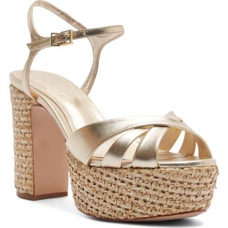 Schutz Keefa Ankle Strap Sandal in Platinum at Nordstrom, Size 5.5