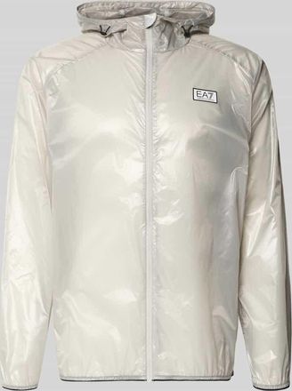 Emporio Armani Blouson mit Label-Print in Hellgrau, Gr&ouml;&szlig;e XXXL