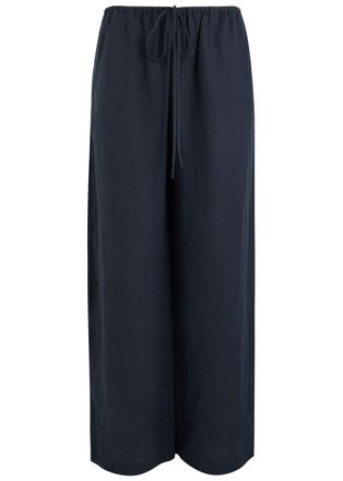 Bec&bridge Elyce Wide-leg Linen Trousers - Navy - 14 (UK14 / L)