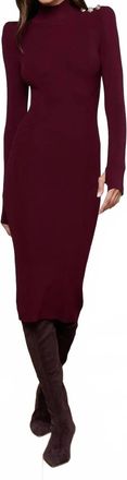L'agence Larelle Midi Dress In Maroon
